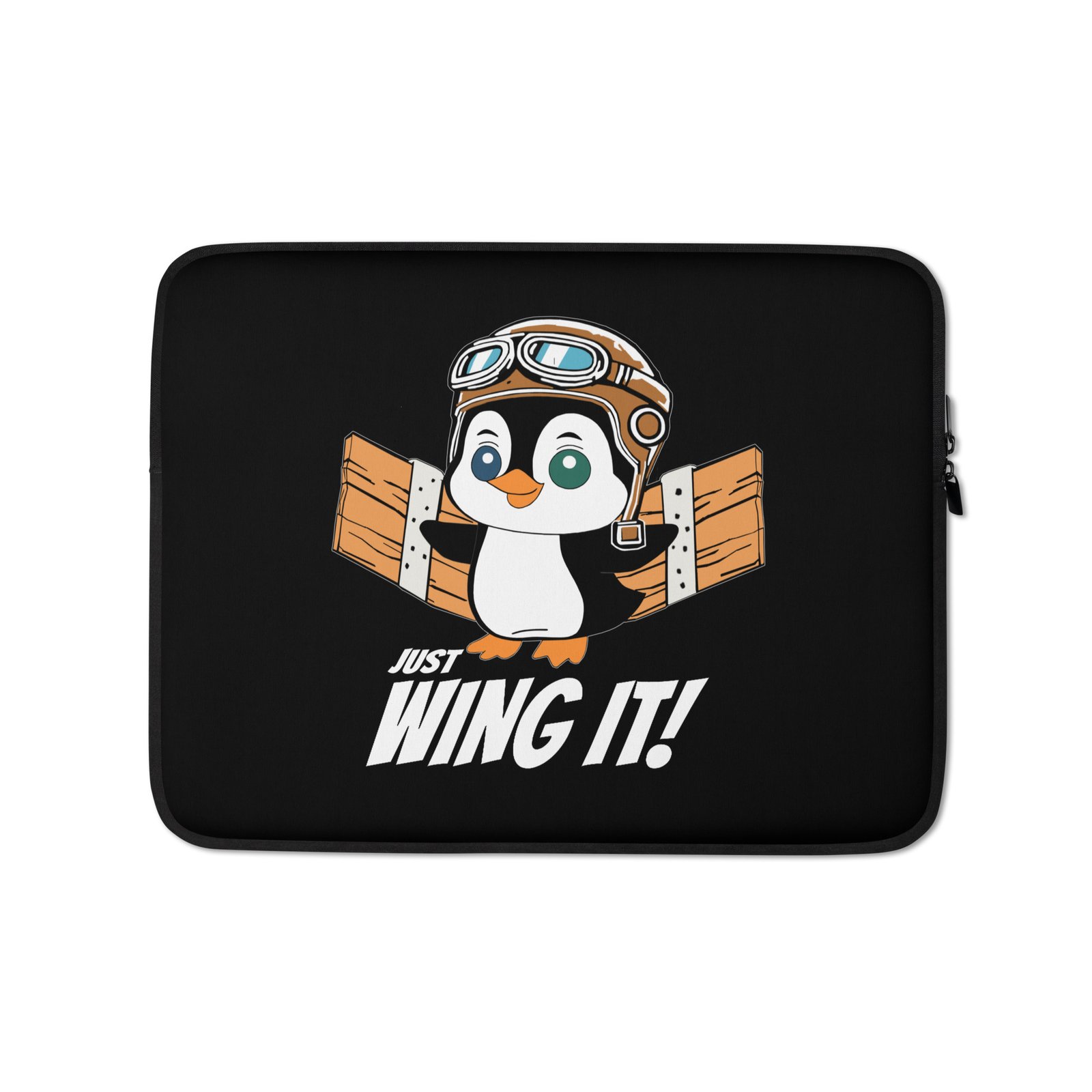 Just Wing It! Laptop Sleeve – Fun and Protective Neoprene Case with Faux Fur Lining - Image 2
