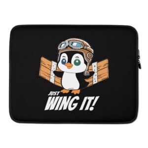 Just Wing It! Laptop Sleeve – Fun and Protective Neoprene Case with Faux Fur Lining