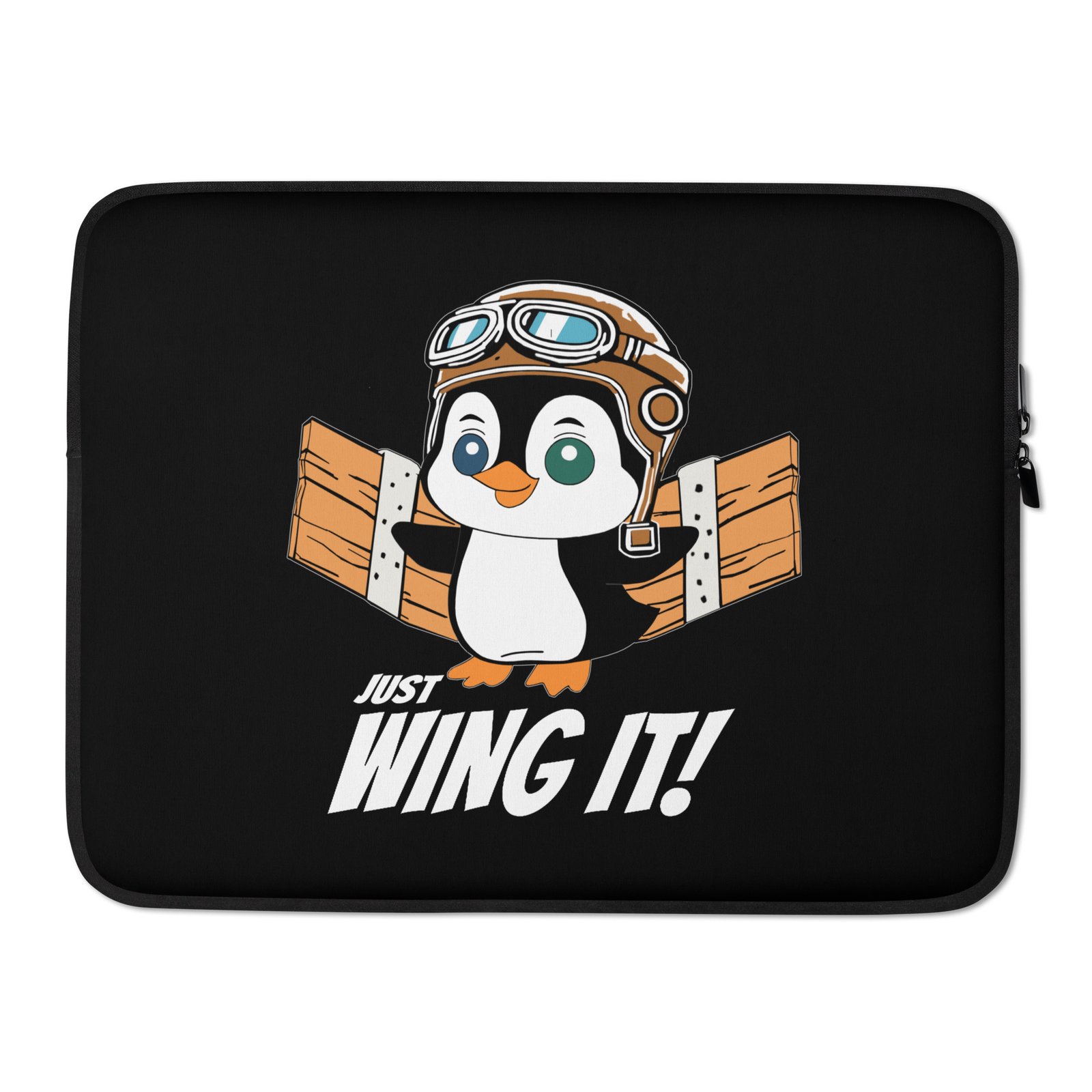 Just Wing It! Laptop Sleeve – Fun and Protective Neoprene Case with Faux Fur Lining