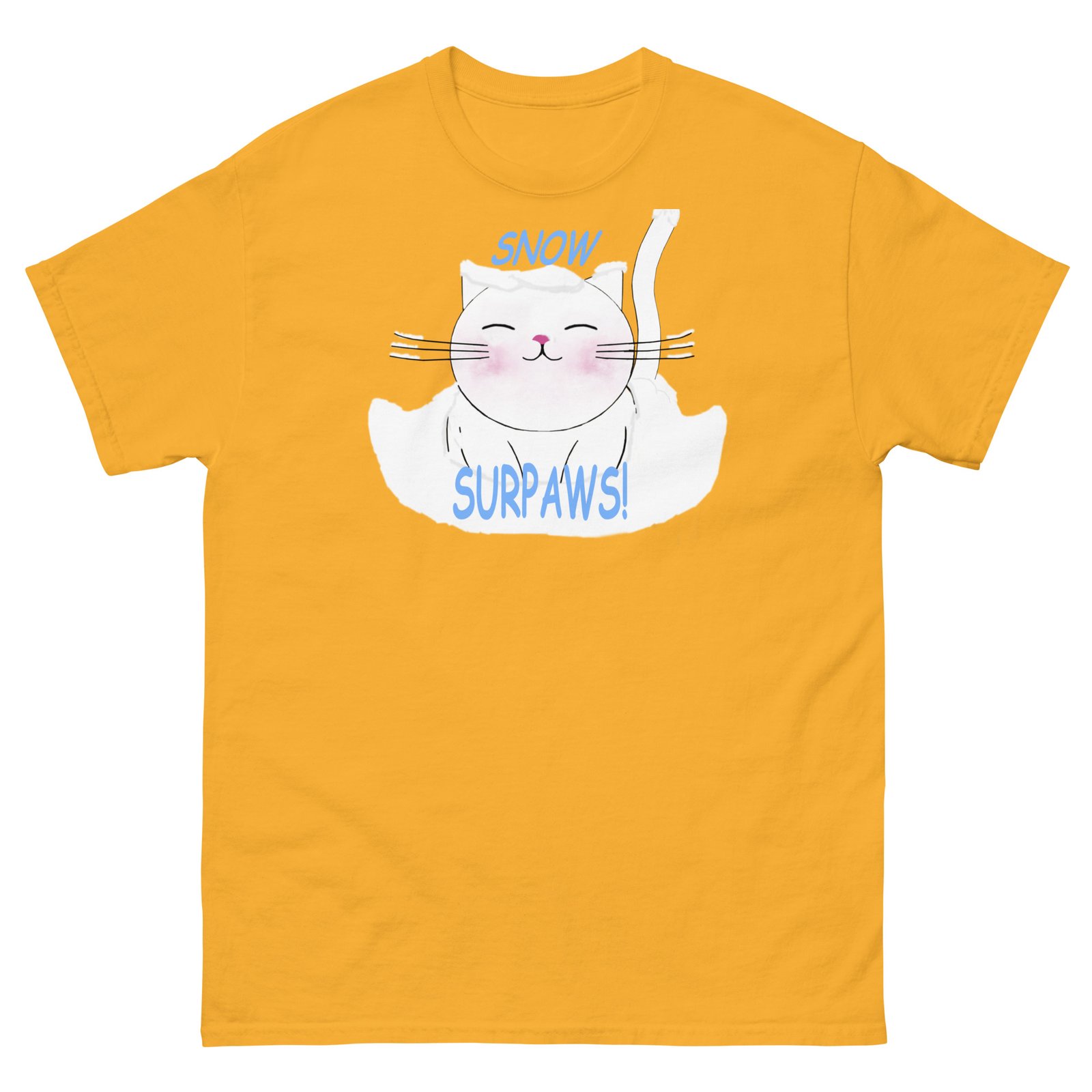 Cute chubby cat in snow Tee - Image 25