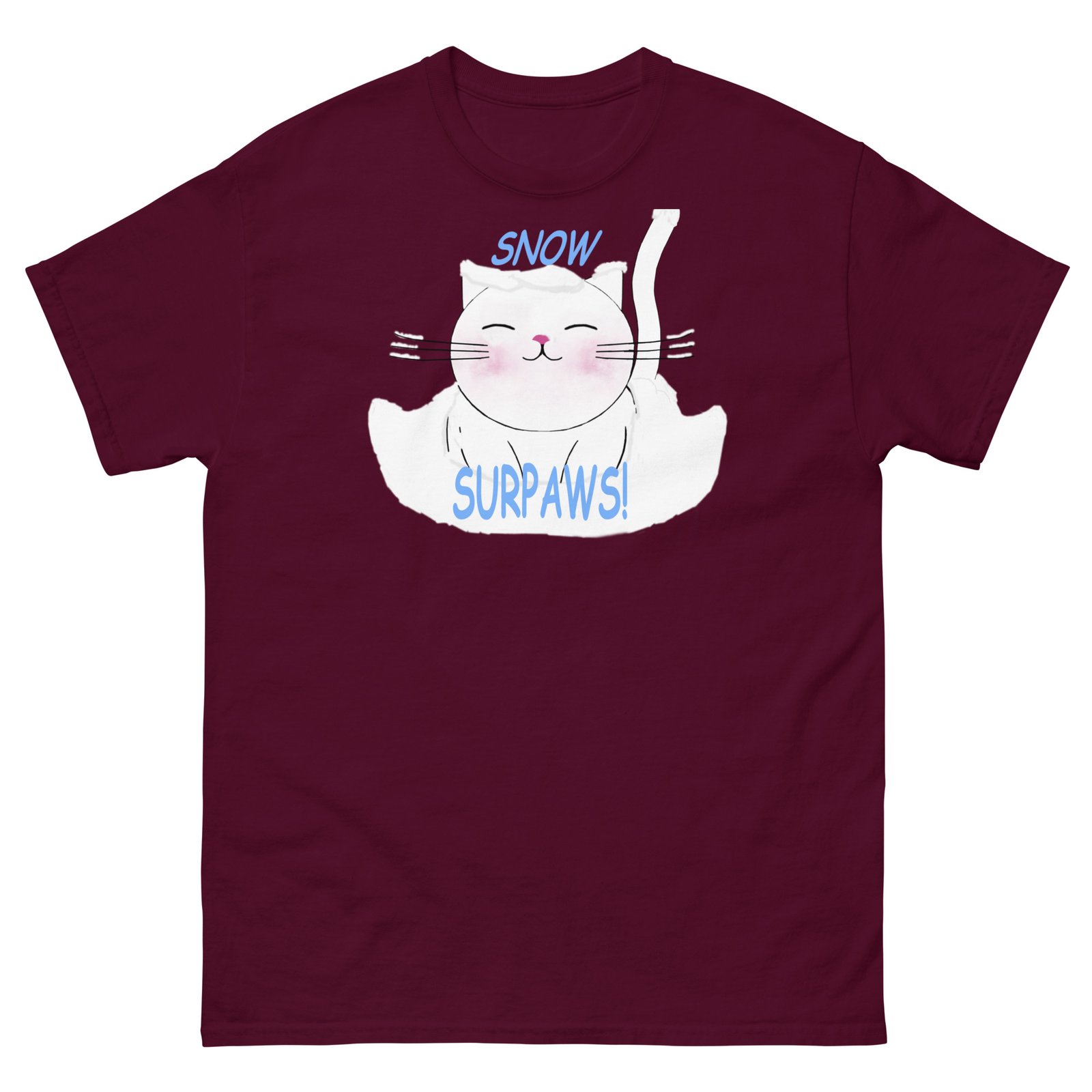 Cute chubby cat in snow Tee - Image 13