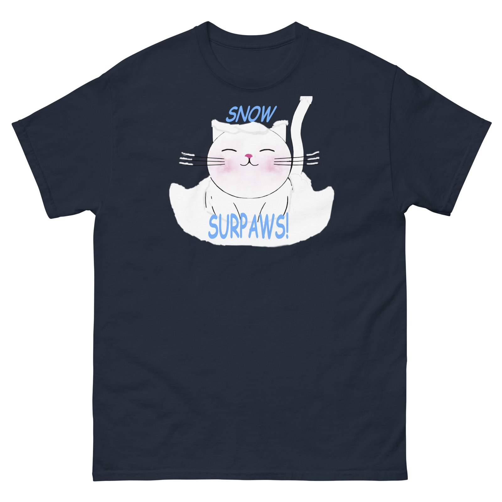 Cute chubby cat in snow Tee - Image 15